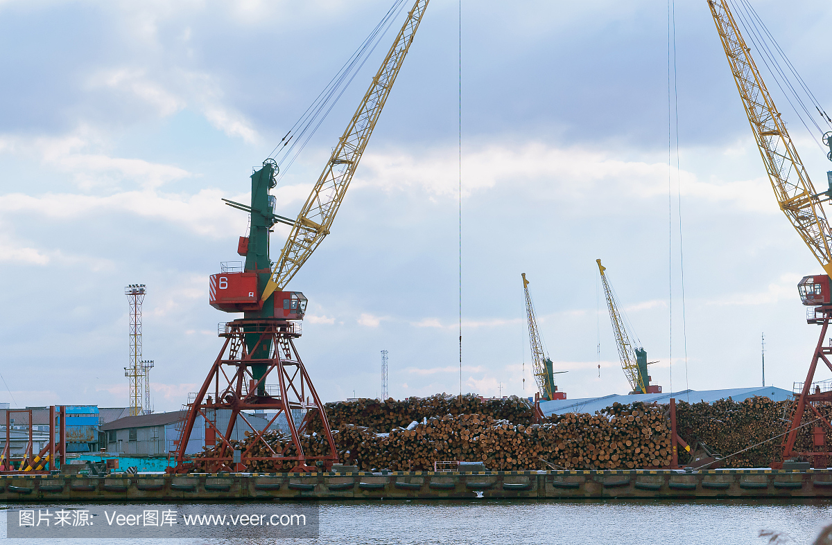 木材运输,加里宁格勒渔港贸易,港口起重机